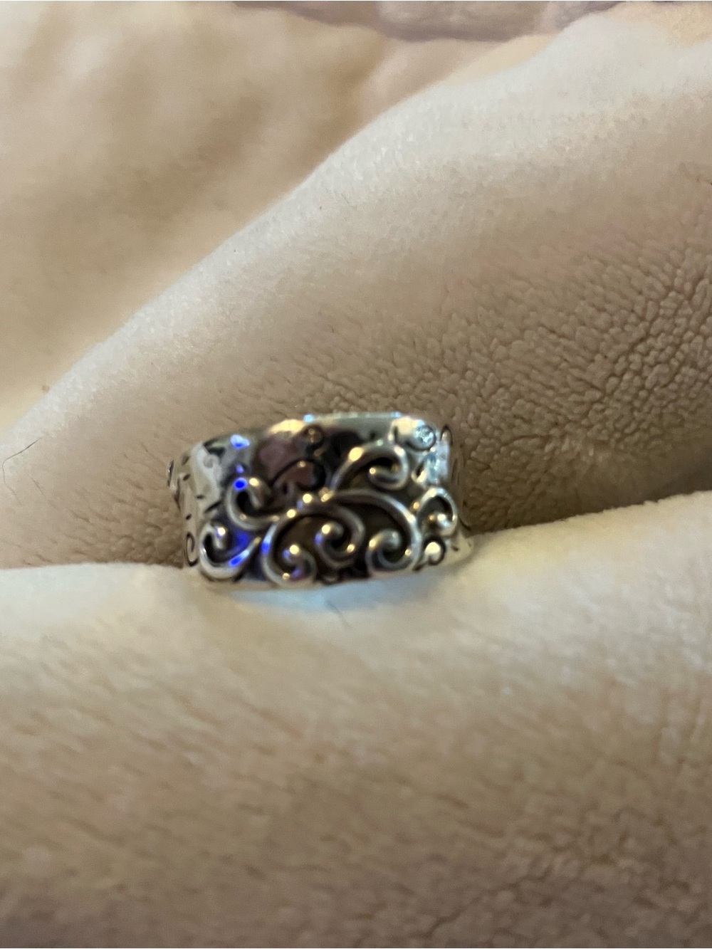 Silpada Silver Scrollwork Wide Band Ring